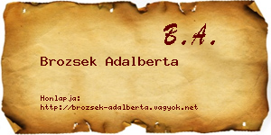Brozsek Adalberta névjegykártya